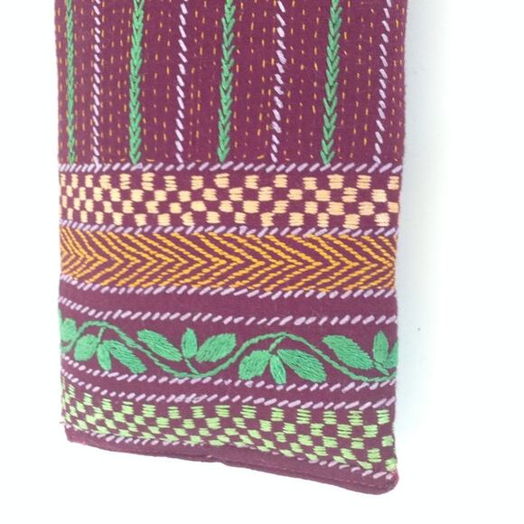 Boho Chic Floral  Stripe Fabric Button Closure Wallet Clutch - Picture 8 of 9